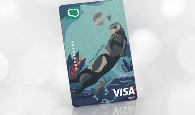 Wizerunek karty visa z wydrą europejską